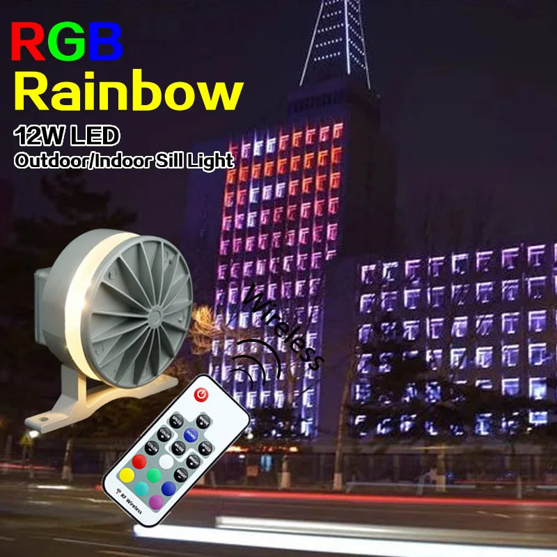 applique murale led rgb 12w moderne éclairage intérieur extérieur rainbows télécommande bluetooth