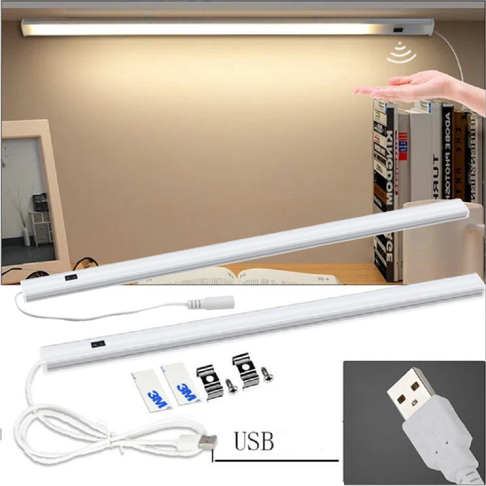 lampe barre led blanc moderne 30 40 50cm adhésif usb 12v tactile chambre