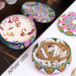 bougies parfumées boîte florale artistique motifs colorés cadeaux anniversaire mariage