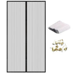 rideau magnétique blanc noir vert rayures adhésif moderne opacité chambre porte ventilation