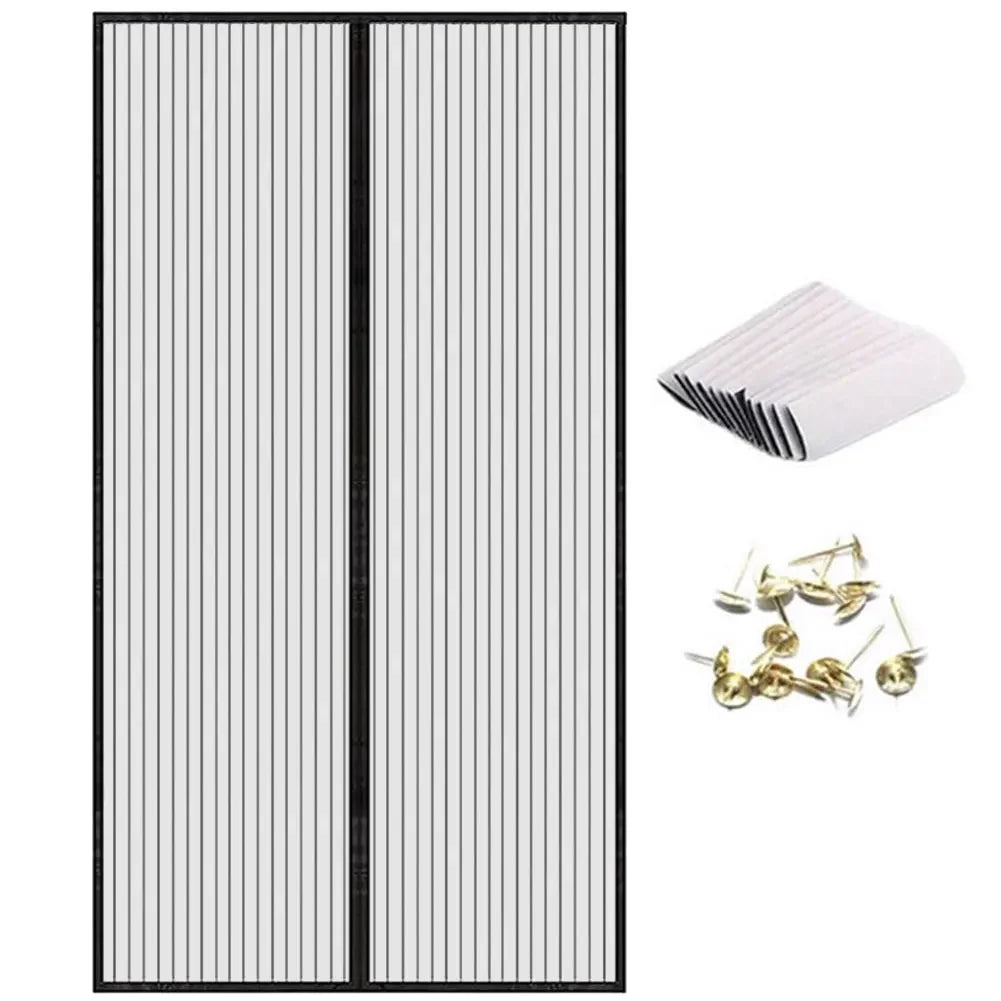rideau magnétique blanc noir vert rayures adhésif moderne opacité chambre porte ventilation