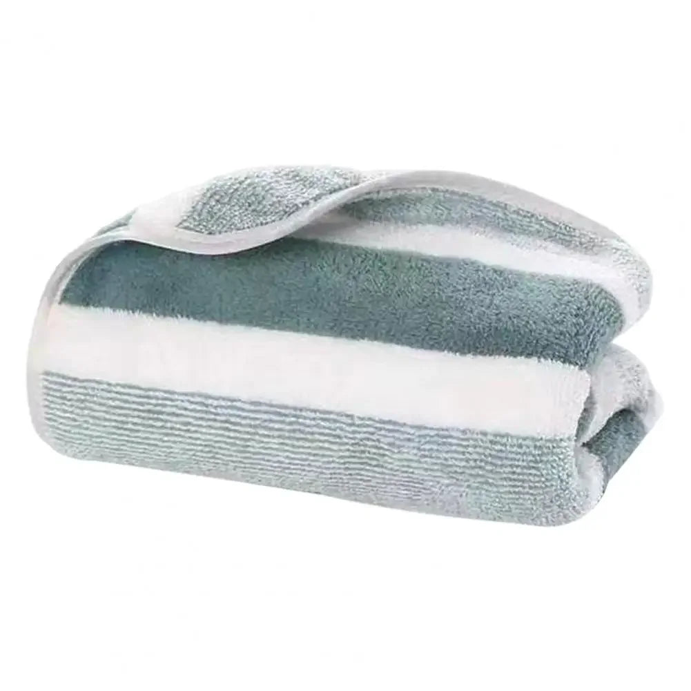 serviettes bain absorbantes rayées vert turquoise moderne rapide séchage douces polyester