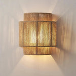 lampes murales bohèmes rustiques fibre naturelle semi transparentes cuisine salle manger