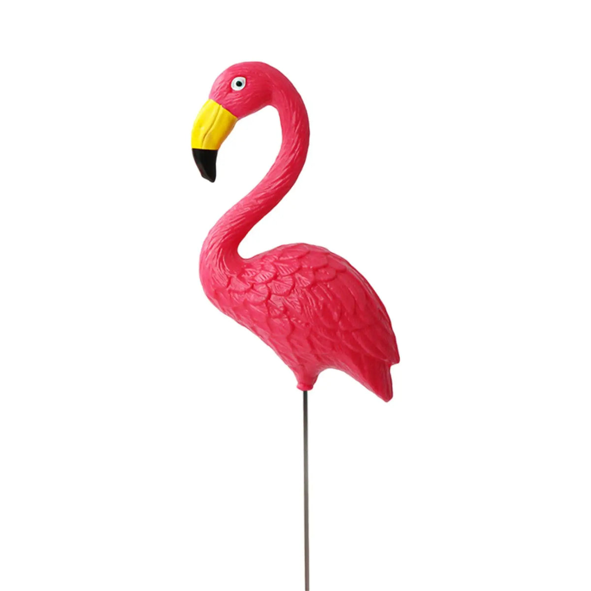 statue flamant rose rouge jardin extérieur décor patio tringle fixée brillante ornementextérieur fêtes