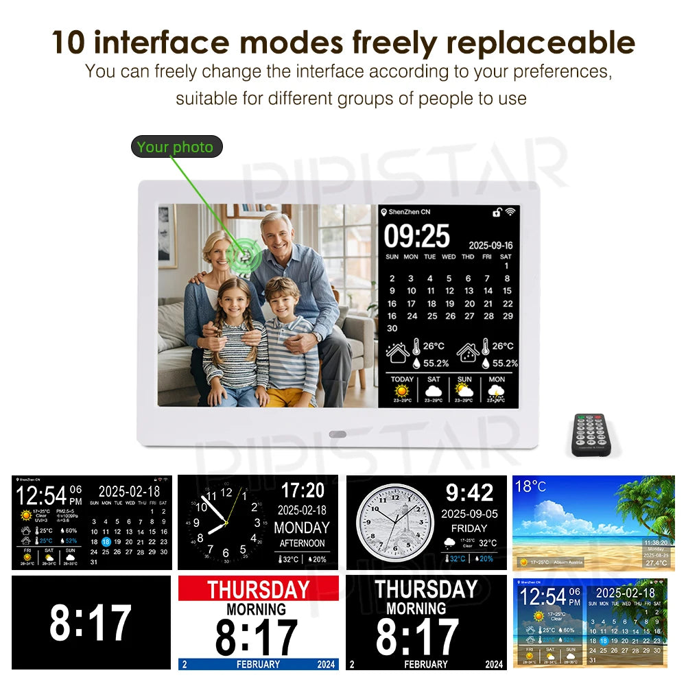 tablette numerique noire moderne wifi bluetooth mp3 horloge calendrier 10.1 pouces pouces