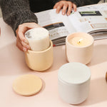 moulage silicium bougie rechargeable blanc jaune rose moderne minimaliste non adhésif durable