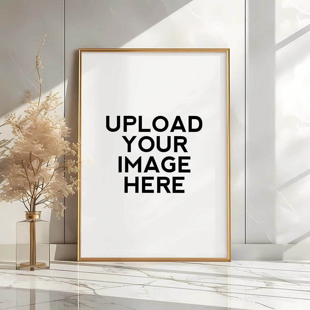 impression photo toile minimaliste moderne sans cadre décoration intérieure chambre salon blanc or