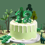 bougies chiffres vert dents crocodile sans flamme anniversaire décoration tringle numéros