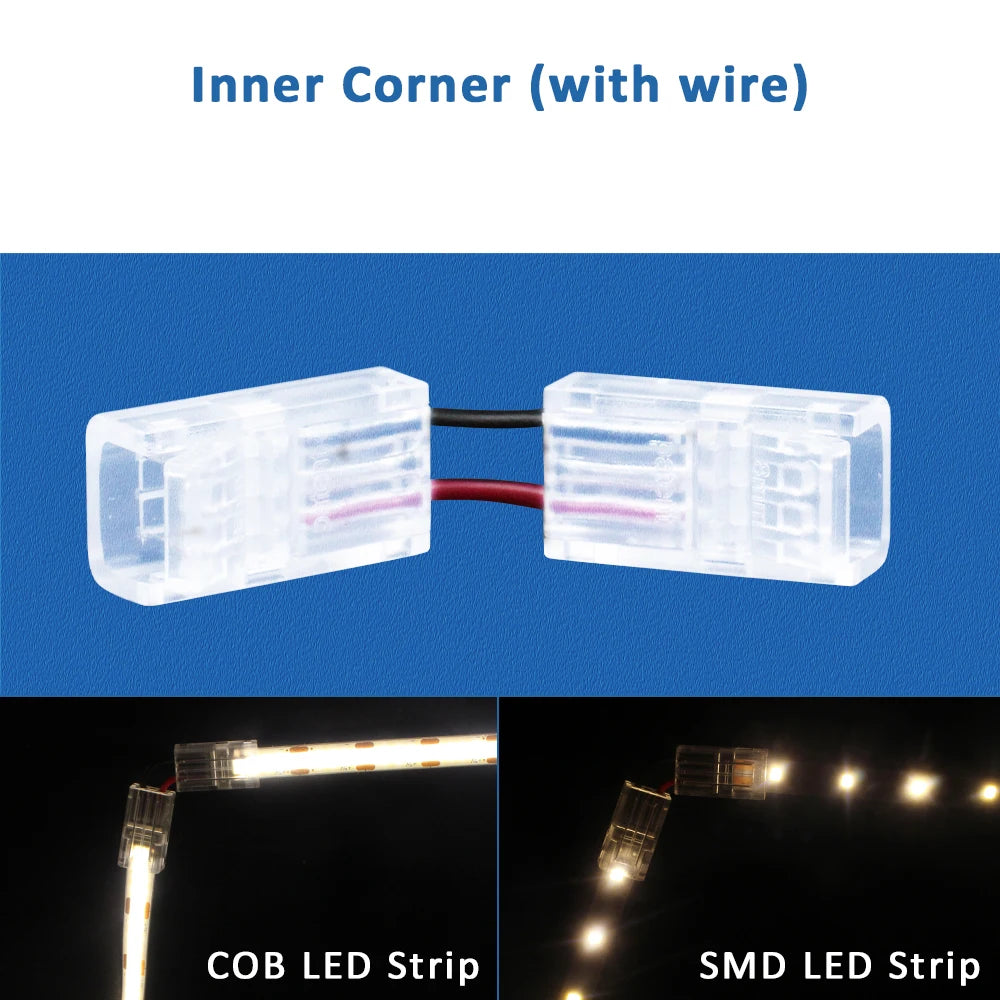 connecteurs led rubans flexibles transparents clips broches 12v 24v certifiés ul rohs