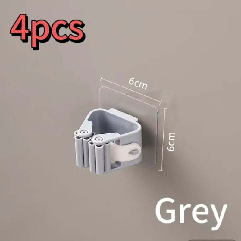 porte balai adhésif multifonctionnel blanc gris moderne support mur