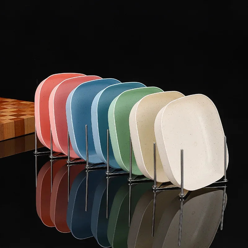 support vaisselle argenté pliable acier inoxydable moderne respectueux environnement utilisation multiple salon tringles