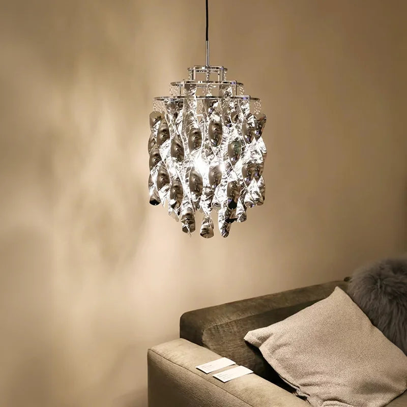 suspension lumineuse moderne transparente forme organique 3000k 4500k 6000k chambre salon restaurant