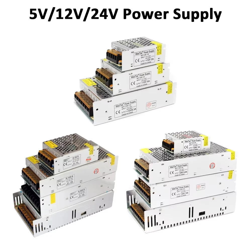 alimentation électrique transformateur led 12v 24v 5v 220v ac dc pilote industriel blanc