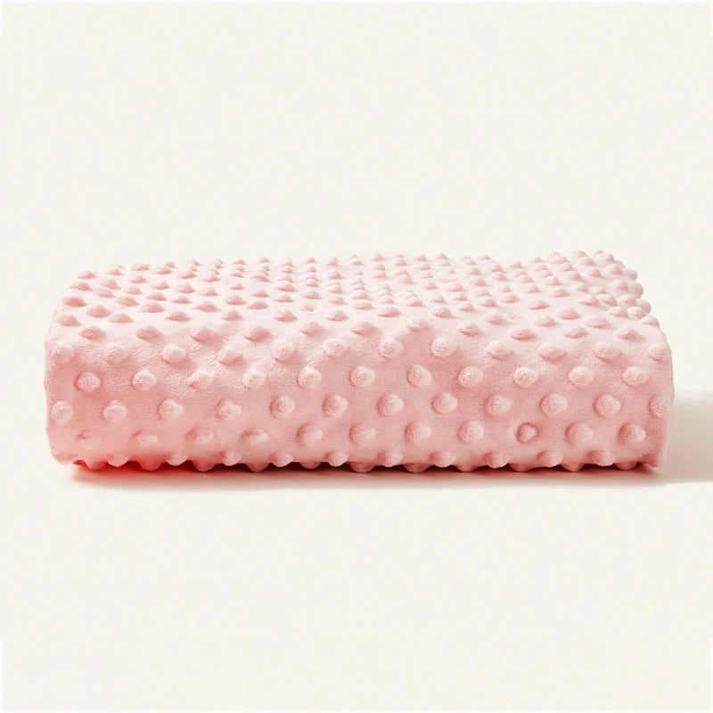couverture bébé polyester gris rose bleu blanc boules polaire douce quatre saisons