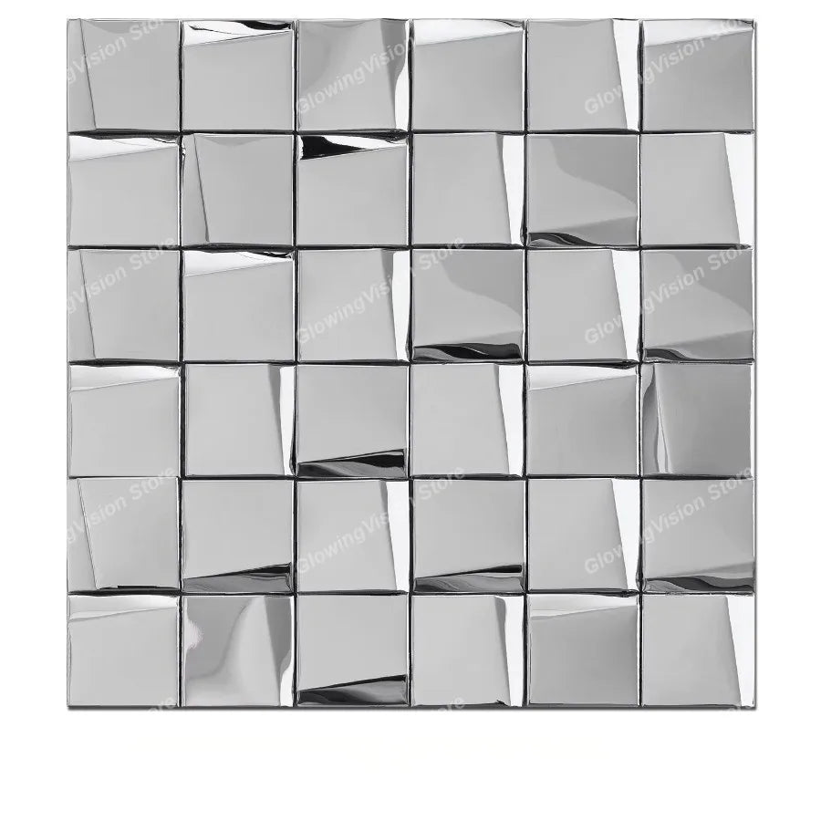 carreaux muraux adhésifs or moderne élégants carrés brillants 29.3cm 29.3cm noir argent