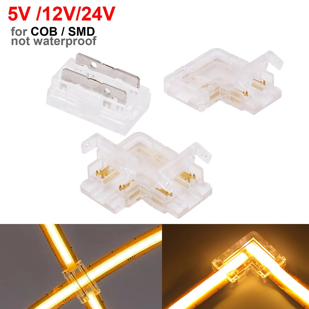 connecteur led transparent moderne clips ruban lumineux 5v 12v 24v 8mm 10mm pcb cob