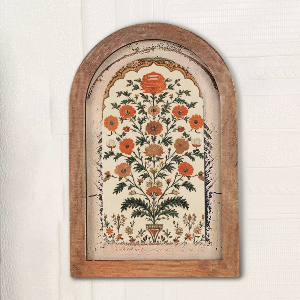 cadre mural vintage bois fleurs animaux fermier vis fixations maison deco