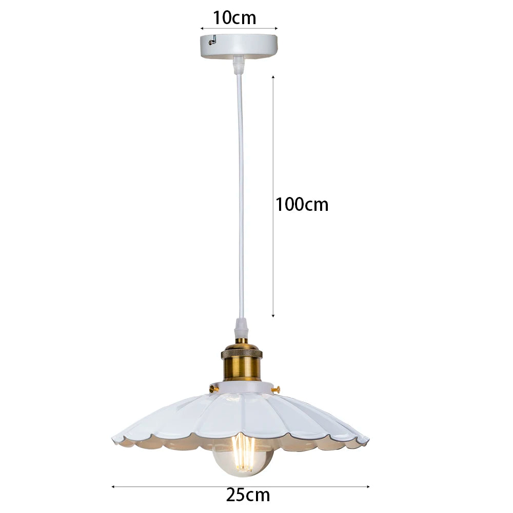 lampe suspendue vintage blanc doré émail brillante chambre salon étude