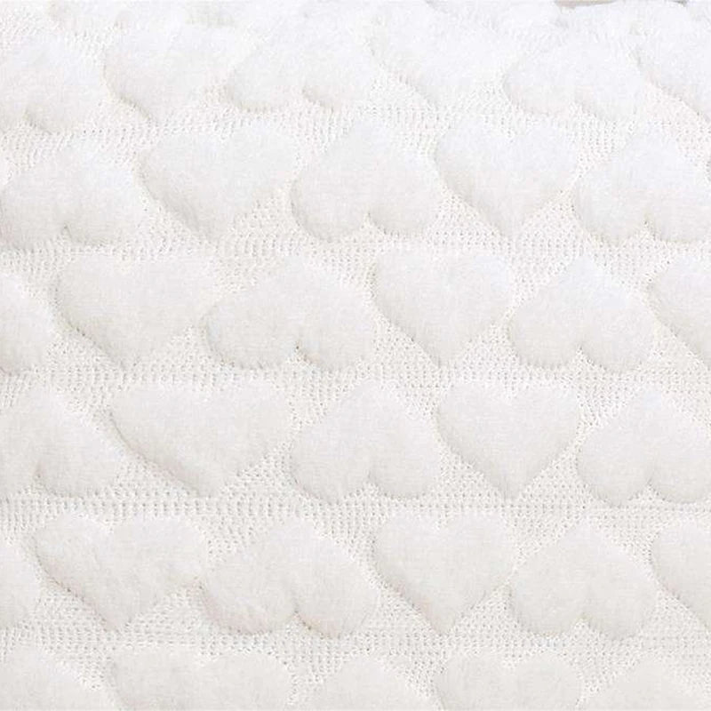 housse coussin carré motif cœurs blanc rose moderne polyester 45cm 45cm fixations