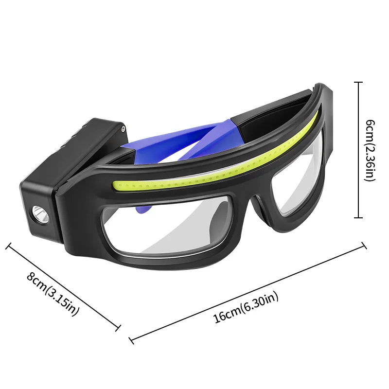lunettes frontales rechargeables led clip charge type noir bleu yellow moderne