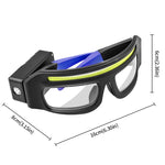 lunettes frontales rechargeables led clip charge type noir bleu yellow moderne