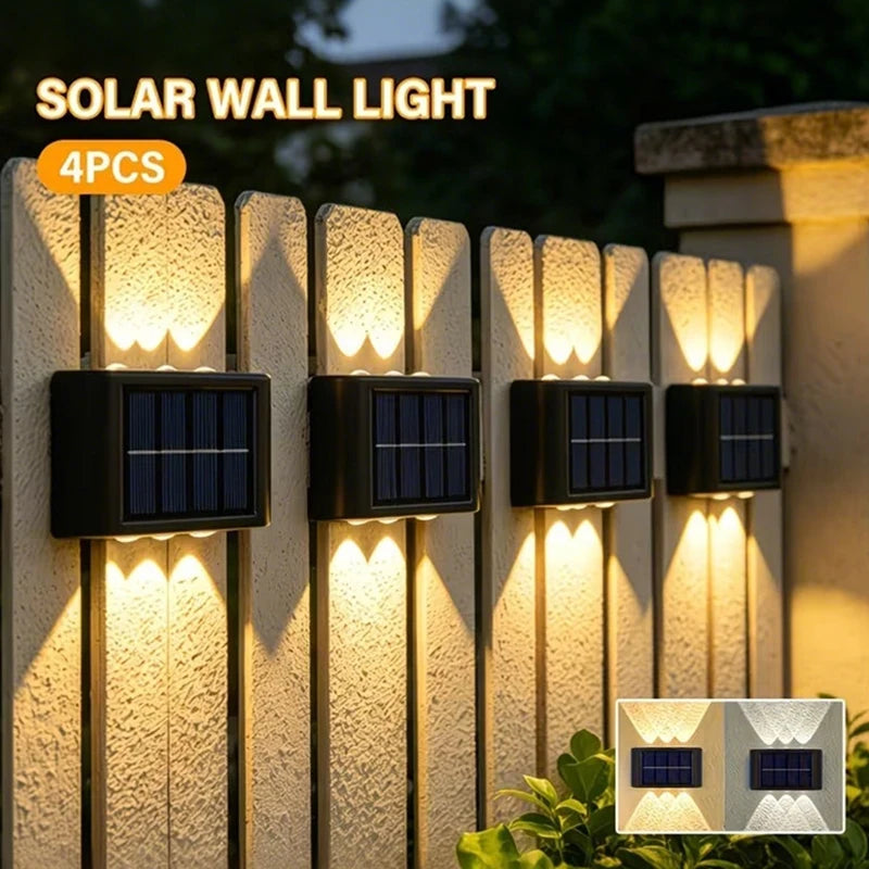 lampe murale solaire noire moderne diffuseur lumineux blanc autoinstallation extérieure patio garage