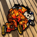 tapis décoratif manga personnage orange blanc noir antidérapant imperméable résistant extérieur plage pique nique