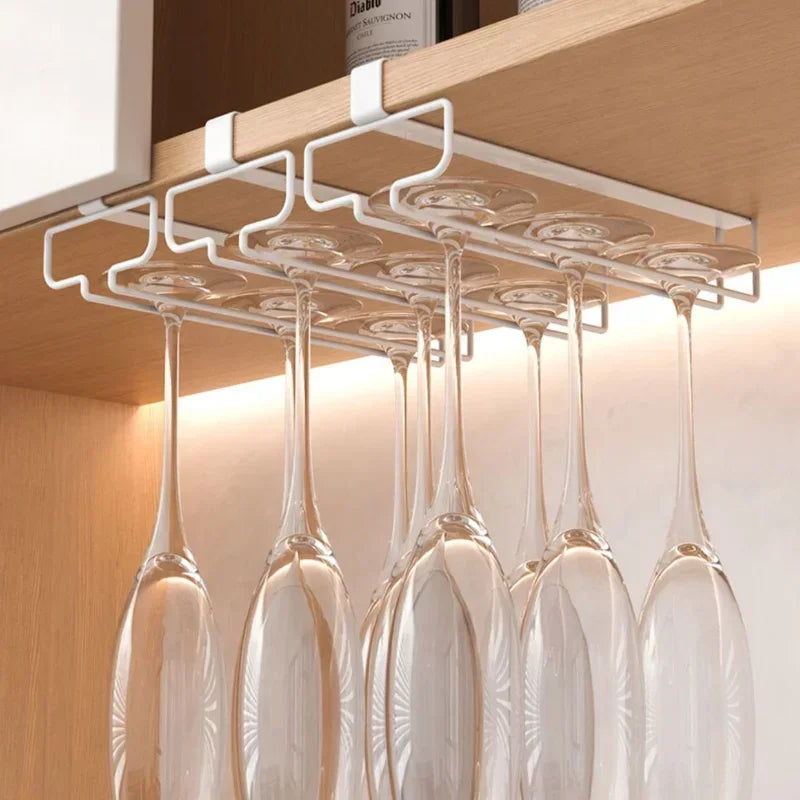 porte verres suspendus moderne blanc noir verres vin bouteilles étagère cuisine rangement minimaliste crochets
