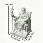 statue zeus dieu grec blanc trône sceptre éclair couronne laurier antique decoration mythe grec