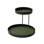 présentoir rangement cosmétique deux niveaux noir beige vert olive moderne minimaliste flacon parfum lotion