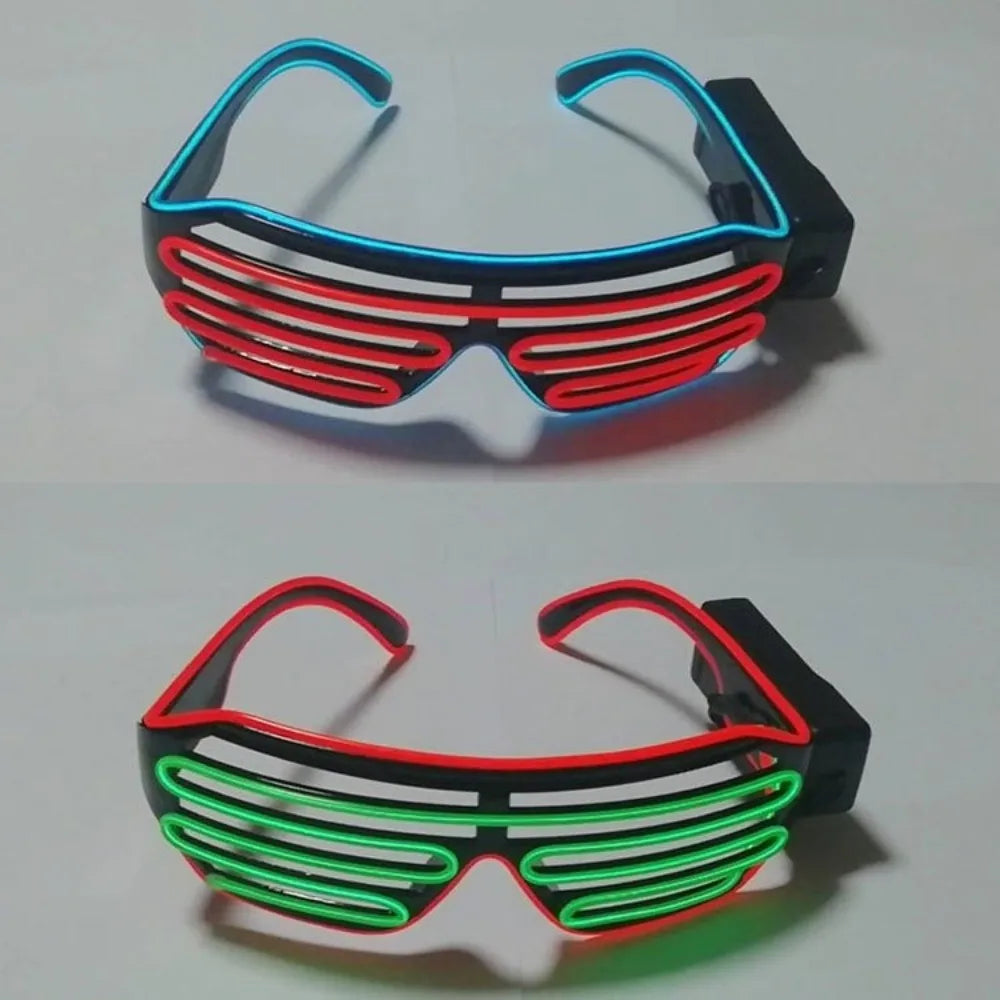 lunettes lumineuses vert bleu rouge noir lignes horizontales modernes occasionnelles halloween anniversaire noël