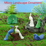 décoration jardin oiseau paon résine verte bleue plumes brillantes réaliste pastelextérieur