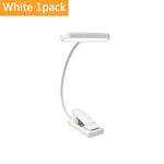 lampe clip led rechargeable 10 niveaux luminosité 600mha 12 leds noir blanc rose