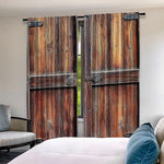 rideau rustique vintage pièces marron texture bois opalescent 100% polyester 75x166cm 105x230cm 130x210cm