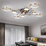 lampe suspendue moderne noir doré acier poli plafonnier led salon chambre coucher