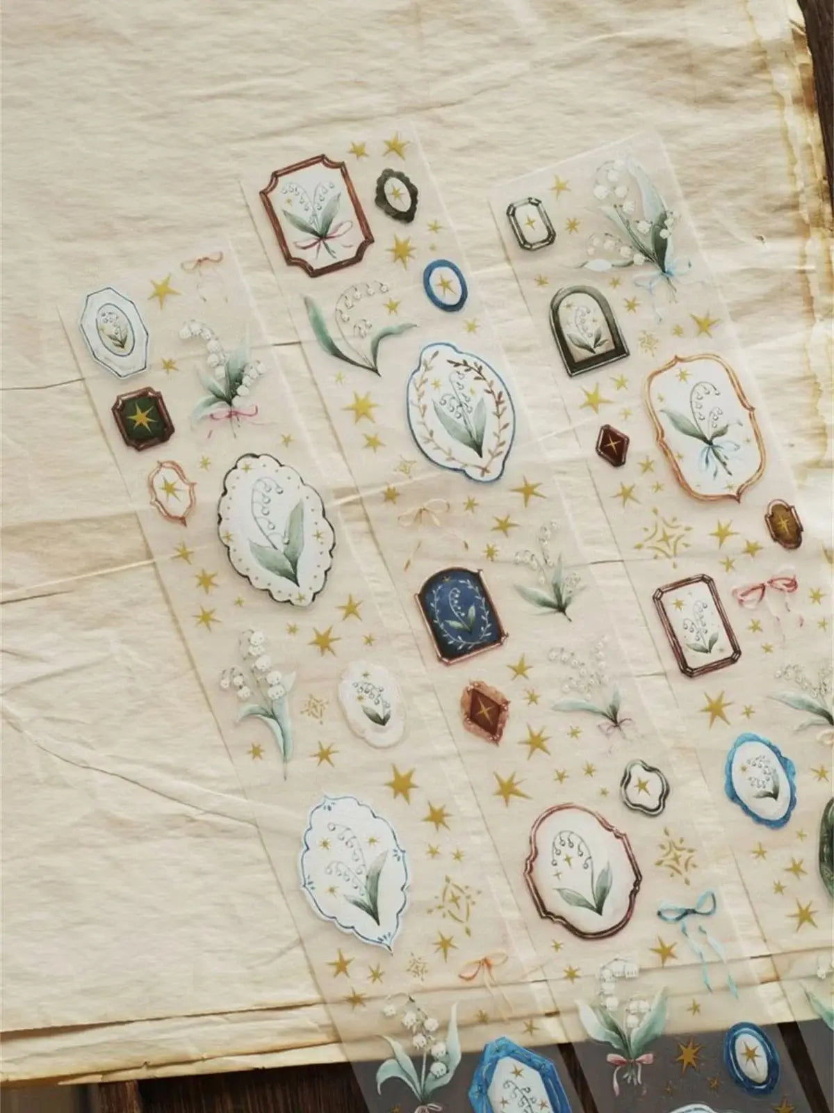 rubans washi autocollants semi transparents floral vintage romantique étoiles motifs géométriques