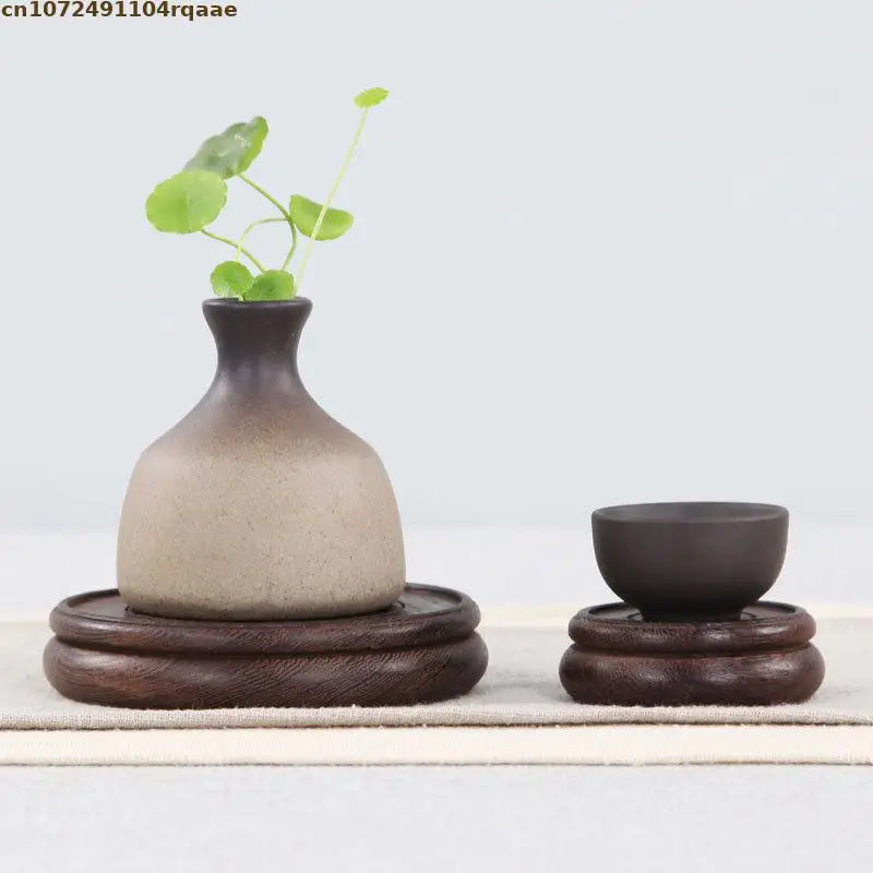 support bois classique vase plante figurine base décoration maison trépidation naturelle artisanale polissage