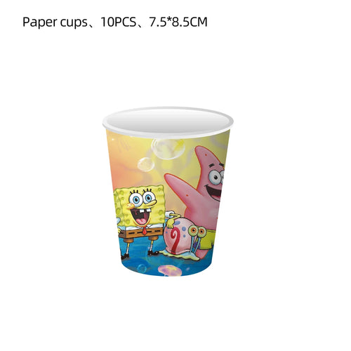 assiettes bob l'éponge gobelets serviettes nappe fête anniversaire enfants mariage baptême noël