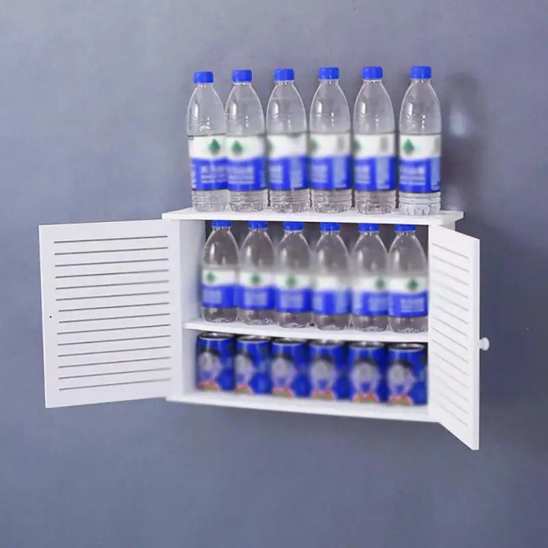meuble rangement mural blanc moderne lignes verticales porte organisation blanc respectueux environnement