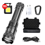 lampe torche noire led rechargeable ultra lumineuse zoom modulations haute puissance texturée moderne robuste