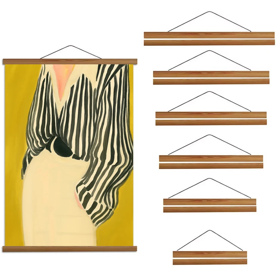 cadre mural magnétique bois minimaliste noir blanc 50cm 40cm 30cm 21cm poster