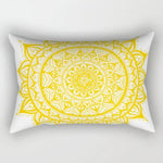 taie d'oreiller rectangulaire jaune clair motif géométrique moderne housse coussin canapé coton 30x50cm