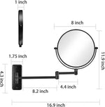 miroir cosmétique noir moderne bras articulé pouces rond sans texte