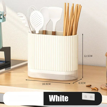 rangements muraux cuillères spatules baguettes cuisine blanc orange vert transparent moderne minimaliste