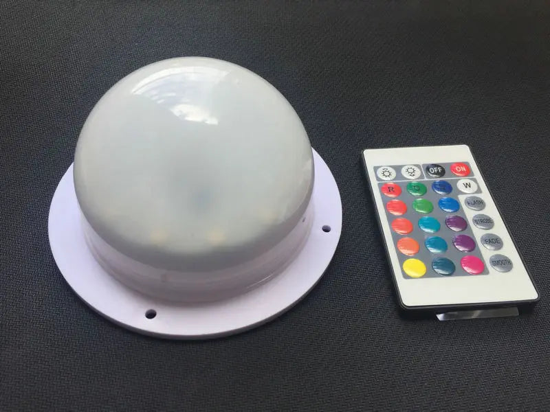 lampe led rgbw piles module télécommandé éclairage ambiance meuble table moderne flux lumineux blanc