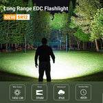 lampe poche rechargeable 14w led 6000k 1450lm noir texturé moderne résistante chocs