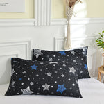 lot deux taies d'oreiller rectangulaires 48x74cm housse coussin décorative motif géométrique moderne