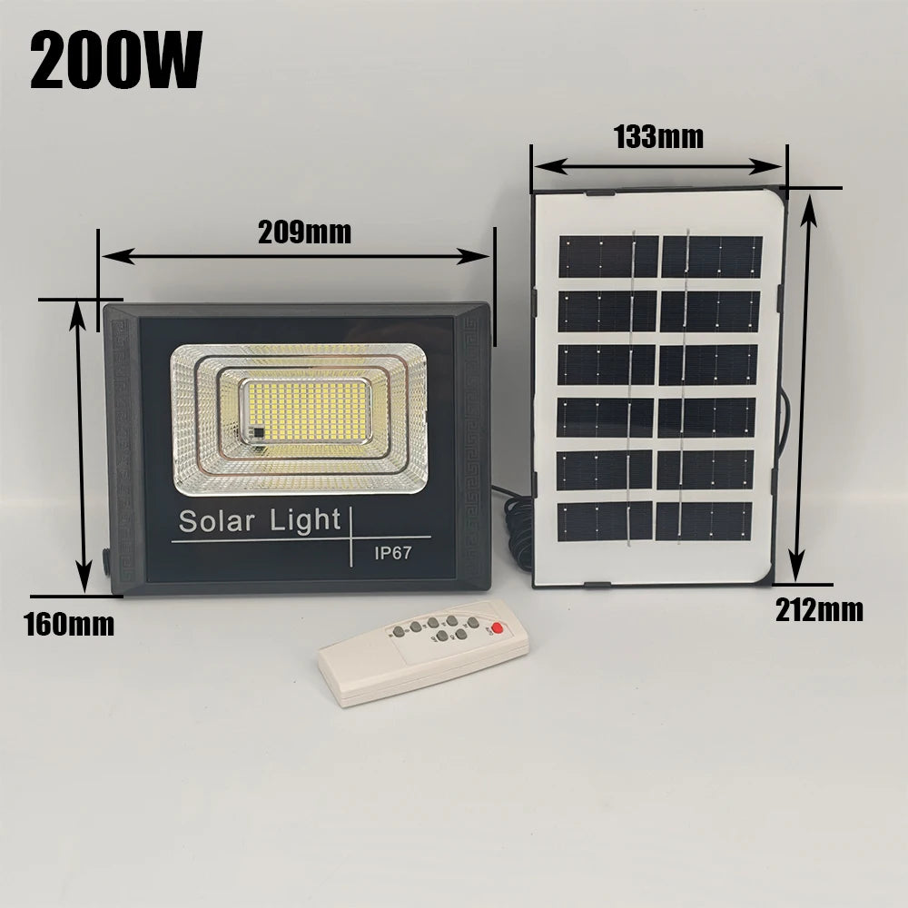 lumière solaire led ip67 moderne autoinstallation vacances 100w 200w 300w 500w 6v abs noir