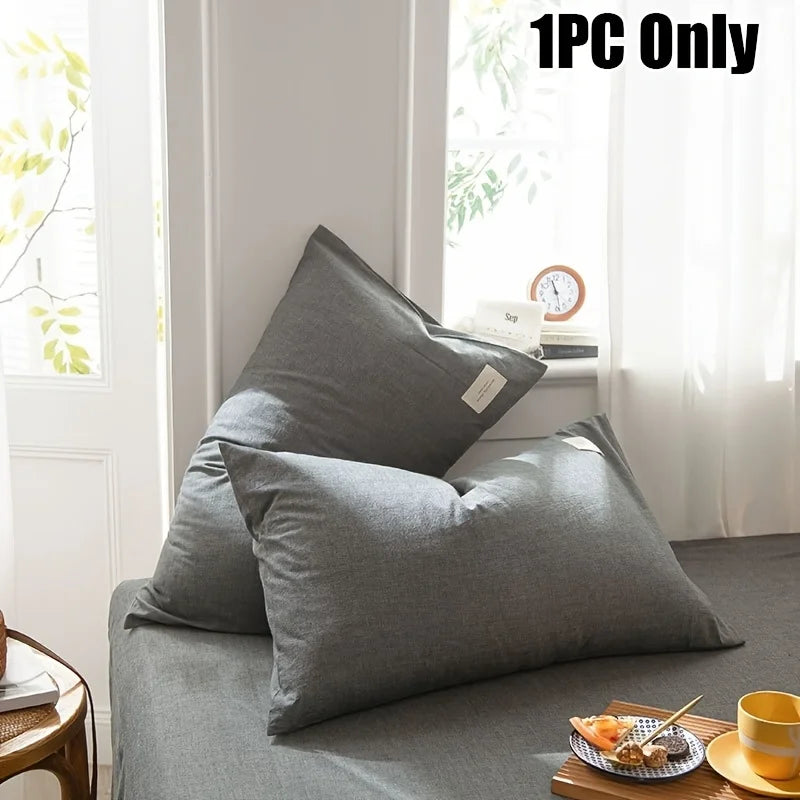 taies d'oreiller coton 300pièces gris uni moderne 74x48cm enveloppe simple respectueux environnement