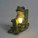 lumière solaire extérieure grenouille résine verte assise chaise artisanale led étanche jardin decoration